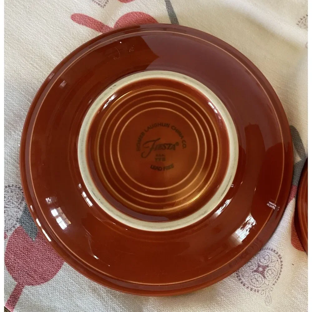 Fiestaware Retired Paprika Classic Teacup & Saucer